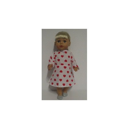 jurk rode hartjes baby born 43cm