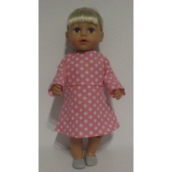 jurk roze polka dots baby born 43cm