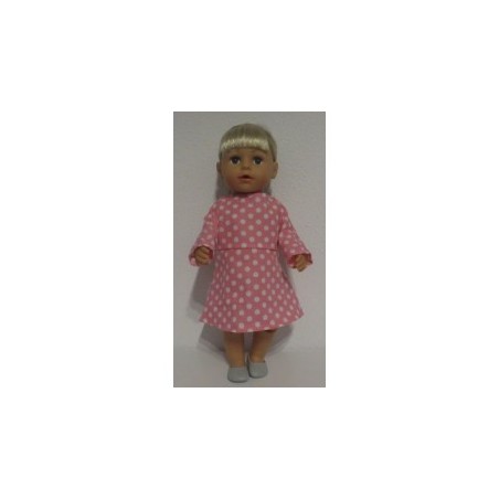 jurk roze polka dots baby born 43cm