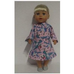 jurk roze vogels baby born 43cm