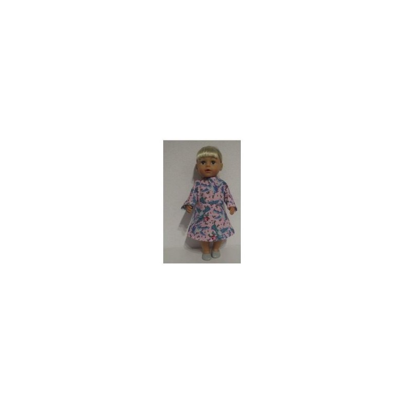 jurk roze vogels baby born 43cm