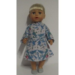 jurk wit vogels baby born 43cm