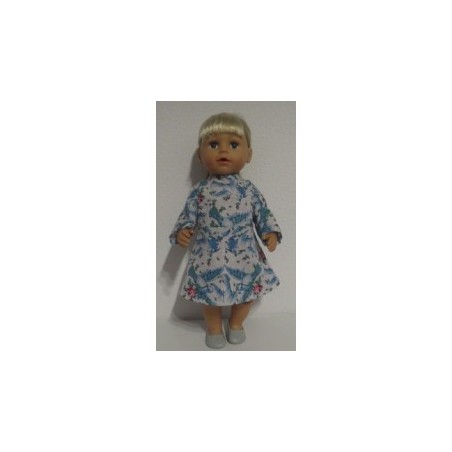 jurk wit vogels baby born 43cm