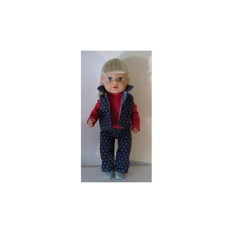 stoer setje bruin bloemen baby born 43cm