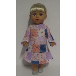 jurk lila geblokt baby born 43cm