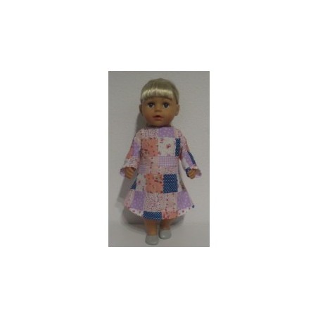 jurk lila geblokt baby born 43cm