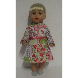 jurk groen roosjes baby born 43cm