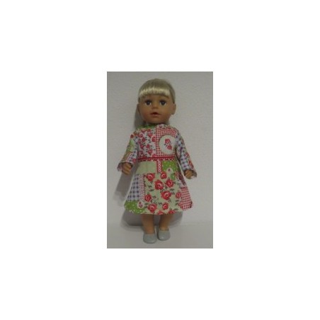 jurk groen roosjes baby born 43cm