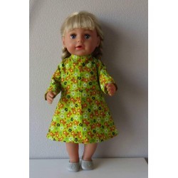 jurk groen met bloemen baby born 43cm