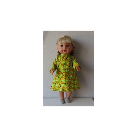 jurk groen met bloemen baby born 43cm