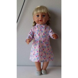 jurk roze met bloemen baby born 43cm
