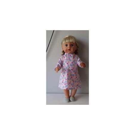 jurk roze met bloemen baby born 43cm