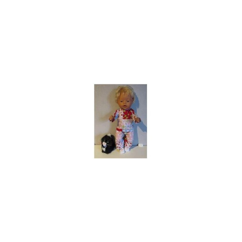 broek setje rood geblokt baby born 43cm