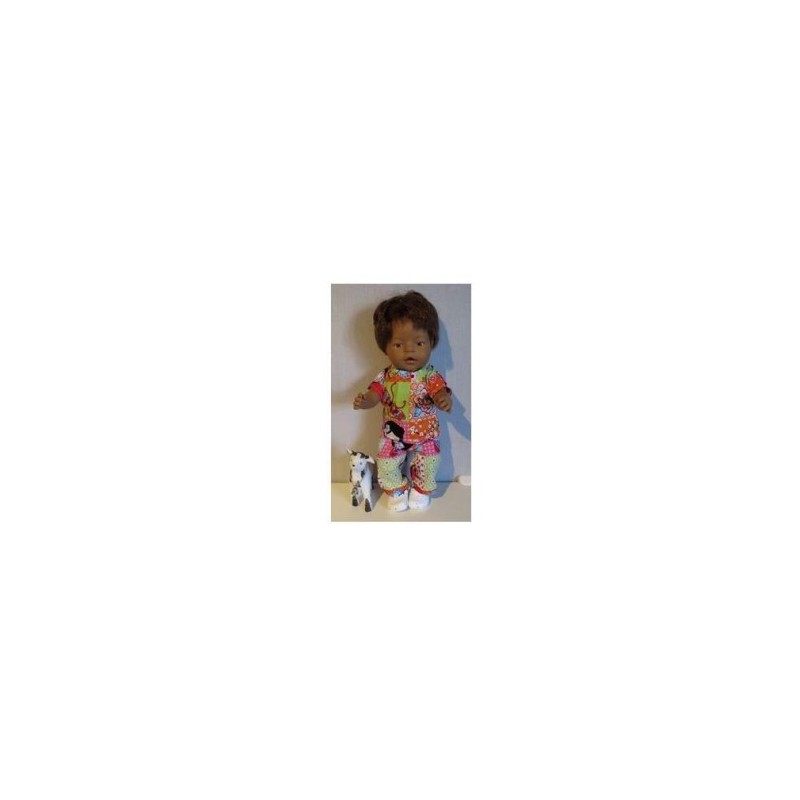 broek setje chinesse print oranje baby born 43cm