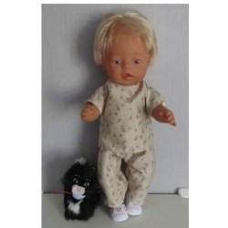 broek setje licht bruin roosjes baby born 43cm