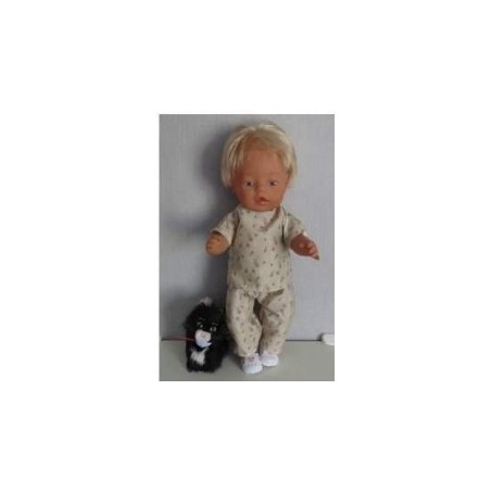 broek setje licht bruin roosjes baby born 43cm