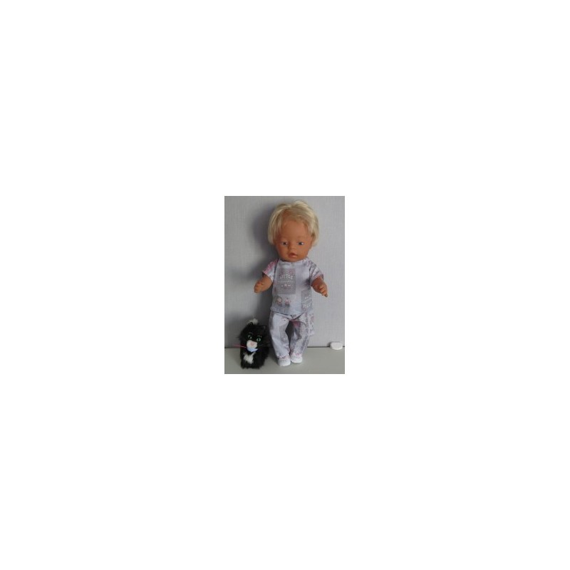 broek setje grijs matroeska baby born 43cm