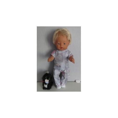 broek setje grijs matroeska baby born 43cm