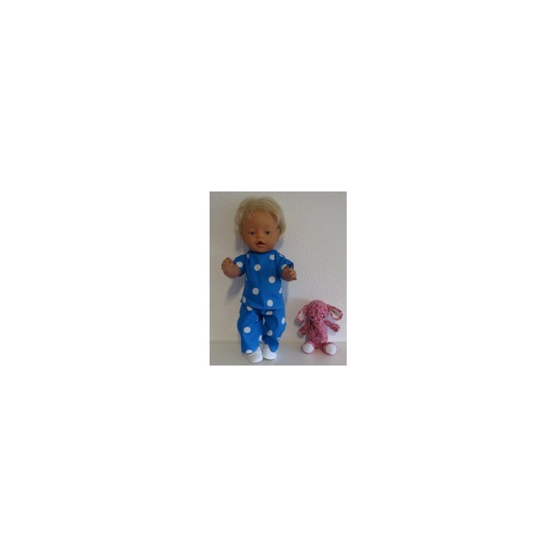 broek setje blauw polka dots baby born 43cm