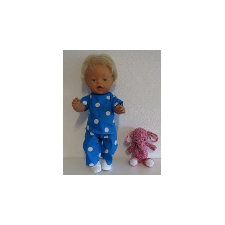 broek setje blauw polka dots baby born 43cm