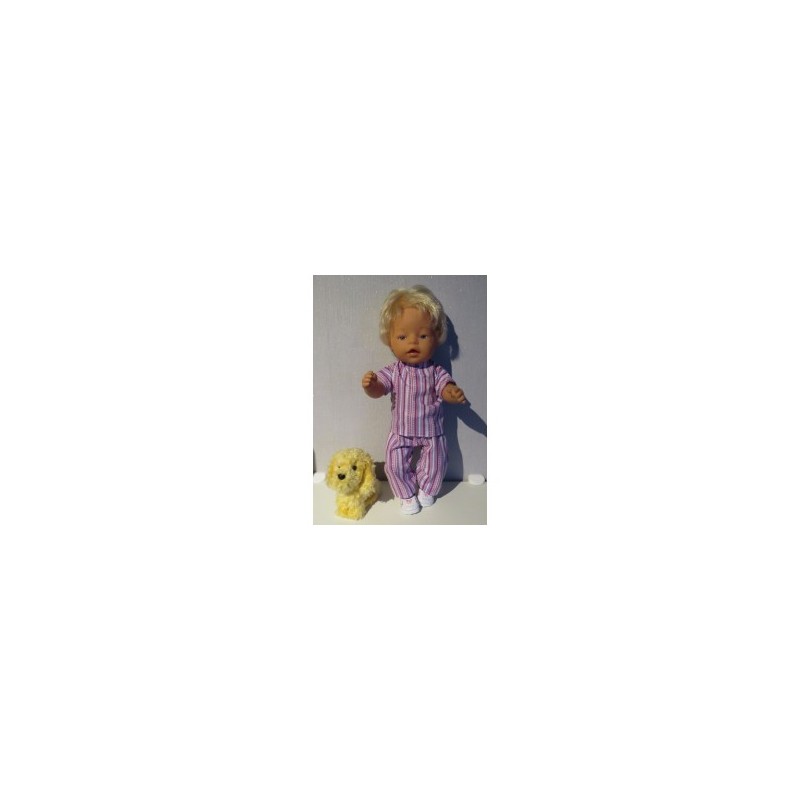 broek setje lila gestreept baby born 43cm