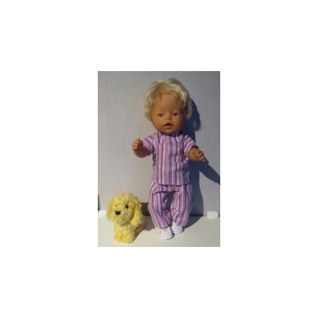 broek setje lila gestreept baby born 43cm