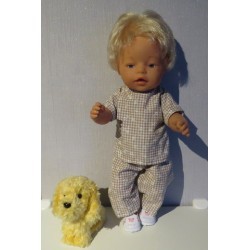 broek setje bruin geruit baby born 43cm
