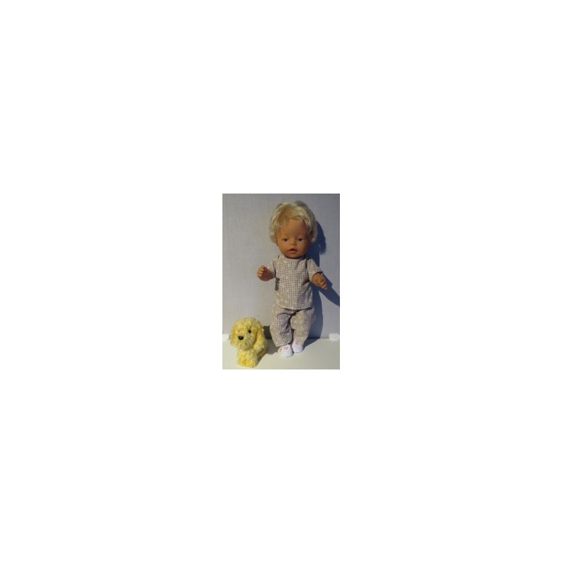 broek setje bruin geruit baby born 43cm
