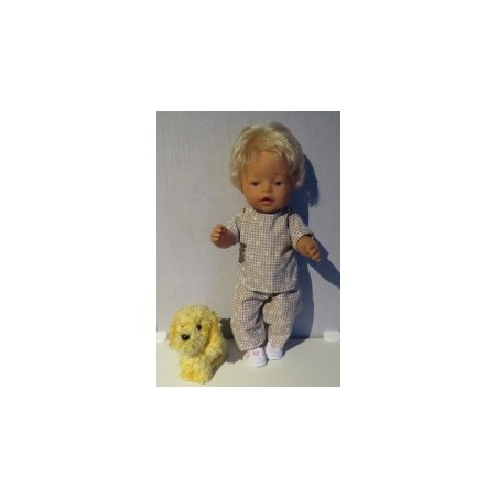 broek setje bruin geruit baby born 43cm