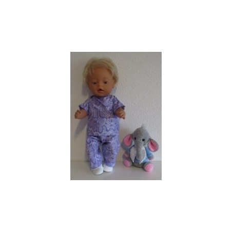 broek setje lila slangen print baby born 43cm