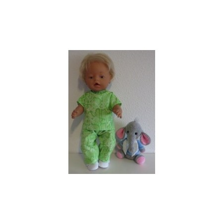 broek setje groen slagen print baby born 43cm