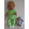 broek setje groen slagen print baby born 43cm