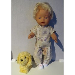 broek setje bruin matroeska baby born 43cm