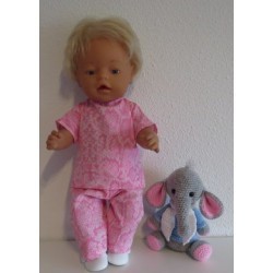 broek setje roze slangen print baby born 43cm