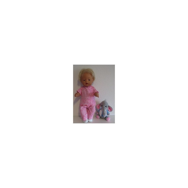 broek setje roze slangen print baby born 43cm