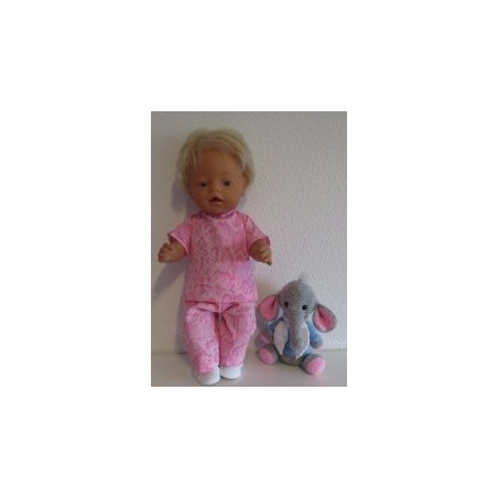 broek setje roze slangen print baby born 43cm