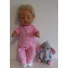 broek setje roze slangen print baby born 43cm