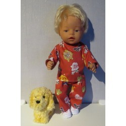 broek setje rood engel baby born 43cm