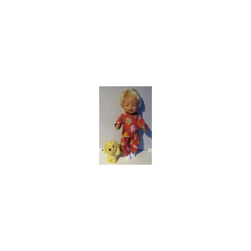 broek setje rood engel baby born 43cm