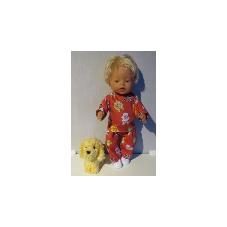 broek setje rood engel baby born 43cm