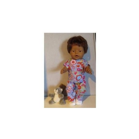 broek setje blauw met vlinders en bloemen baby born 43cm