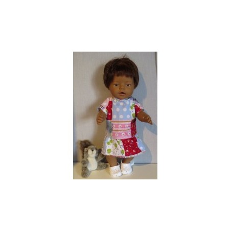 rok setje rood geblokt baby born 43cm