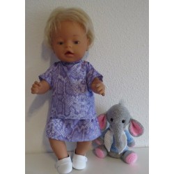 rok setje lila slangen print baby born 43cm