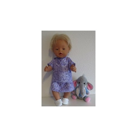 rok setje lila slangen print baby born 43cm