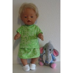 rok setje groen slangen print baby born 43cm