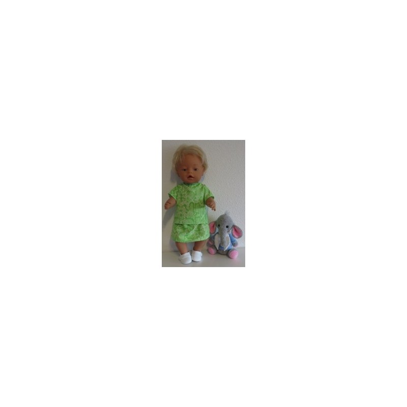 rok setje groen slangen print baby born 43cm