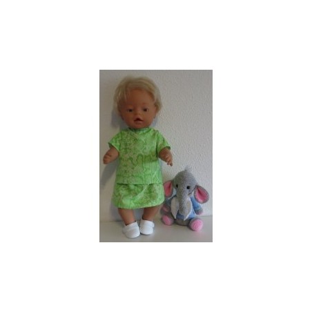rok setje groen slangen print baby born 43cm