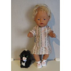 rok setje bruin gestreept baby born 43cm
