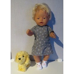 rok setje zwart geruit baby born 43cm