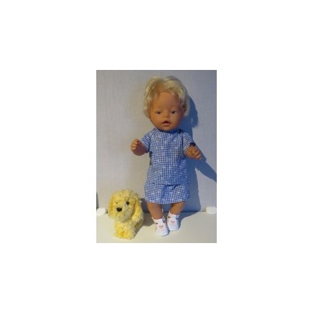 rok setje donker blauw geruit baby born 43cm
